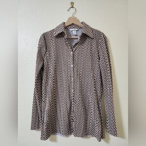 H&M Black and White Geometric Blouse